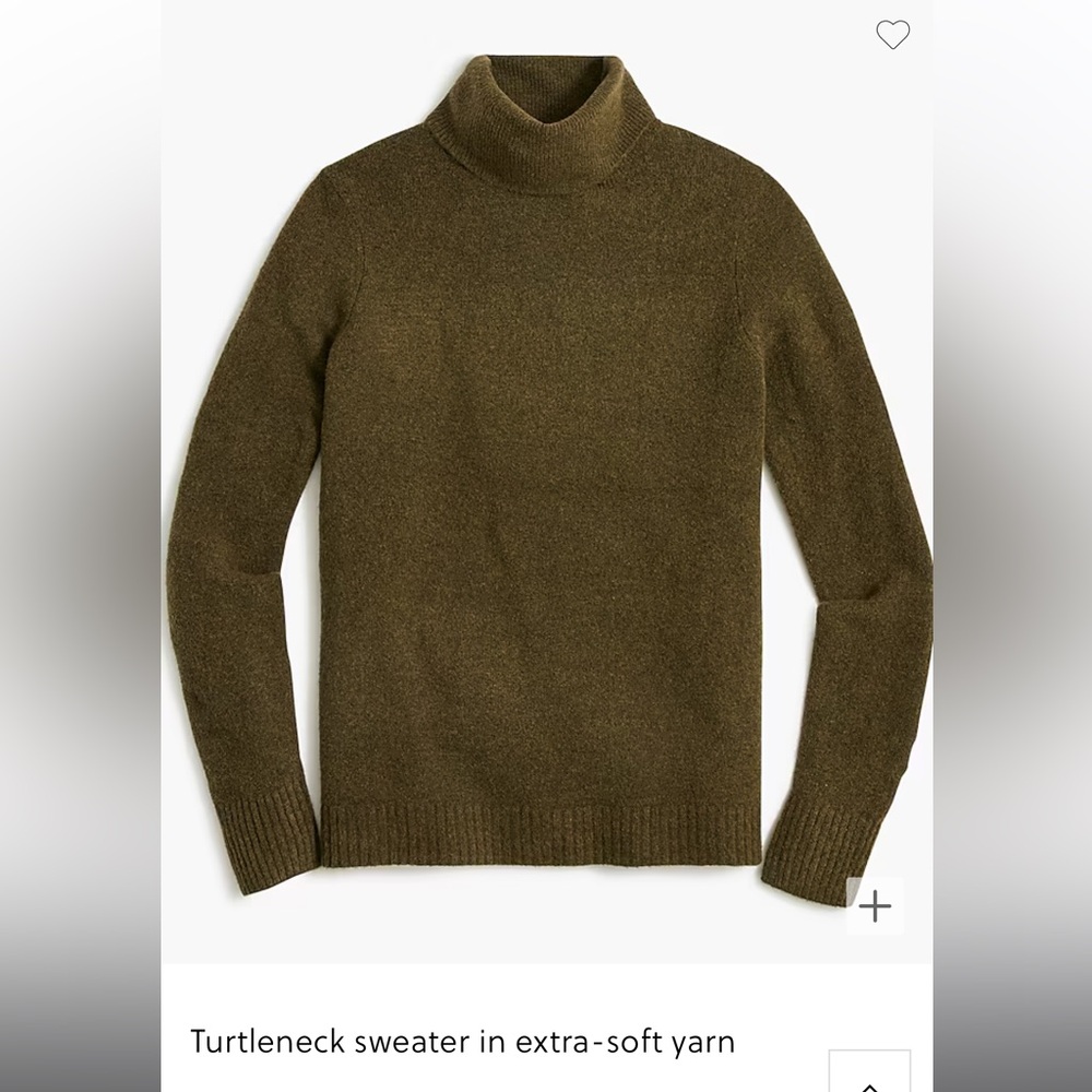 J. Crew Factory Turtleneck sweater in extra-soft yarn green women’s size large